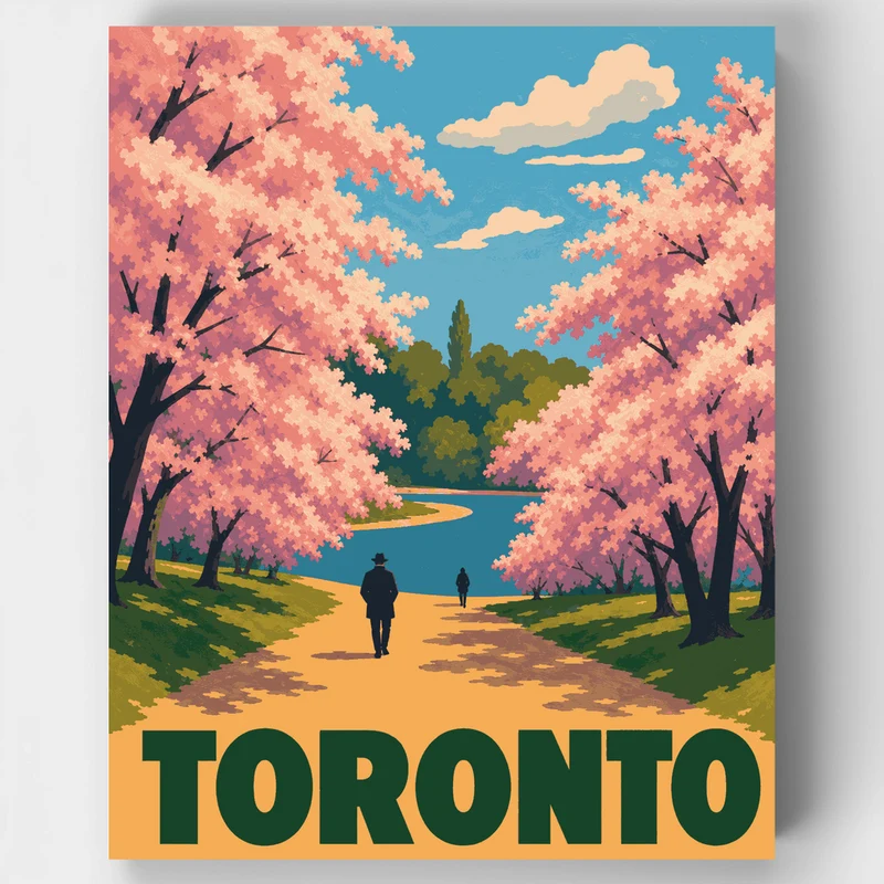 Toronto Cherry Blossoms - Paint by Numbers Kit