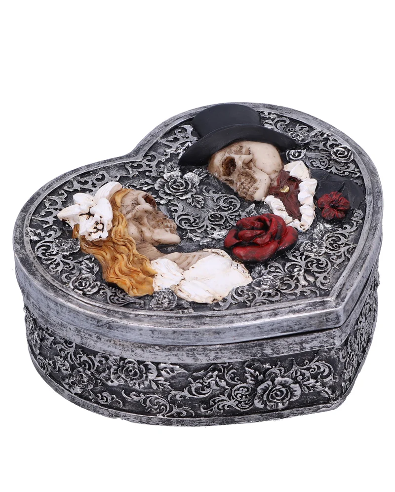 Gothic Schatulle mit Skelett Brautpaar 13,5cm