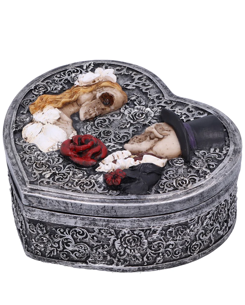 Gothic Schatulle mit Skelett Brautpaar 13,5cm