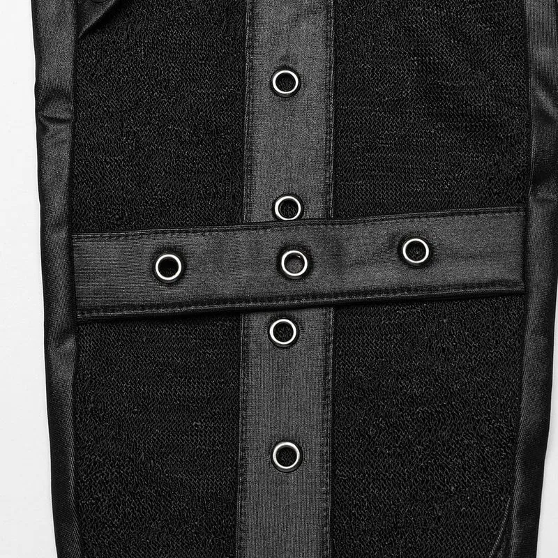 Damen-Leggings mit Punk-Schnürung und Ösenriemen