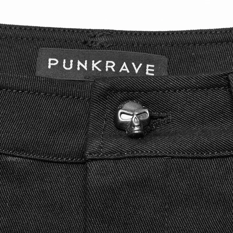 Flauschige Punk-Ösen-Mesh-Splice-Hose für Damen