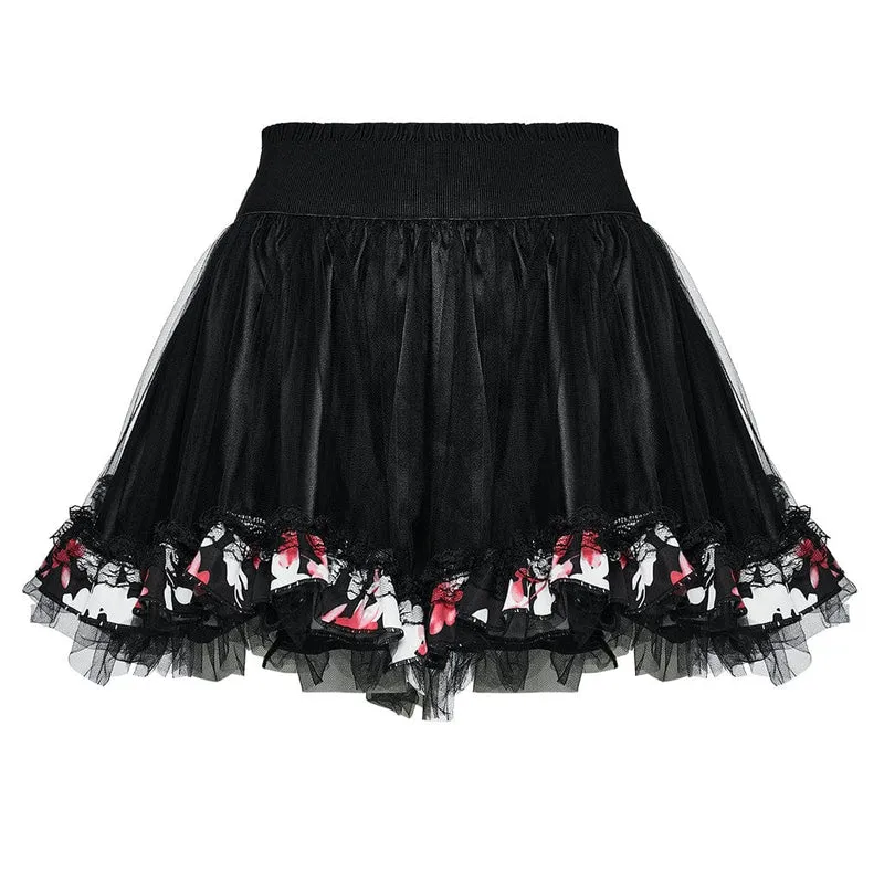 Damen-Kimono mit Lolita-Blumenmuster und Rock