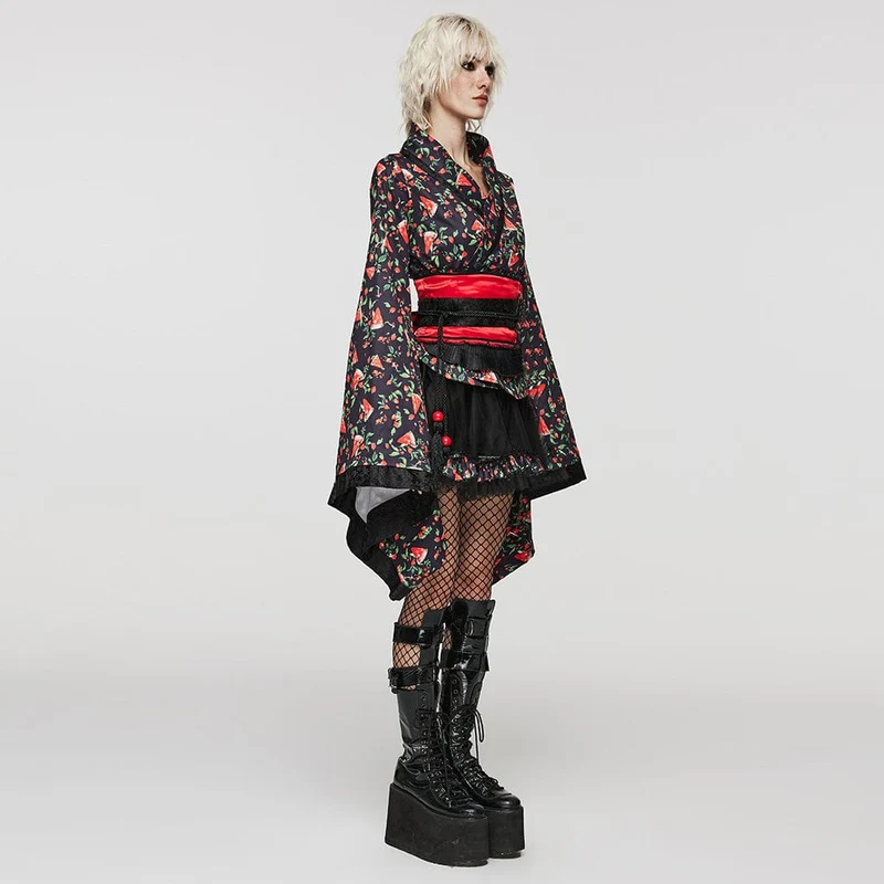 Damen-Kimono mit Rock, Lolita-Wassermelonen-Print