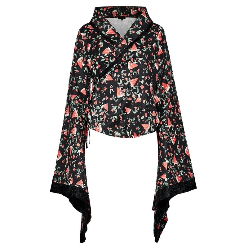 Damen-Kimono mit Rock, Lolita-Wassermelonen-Print