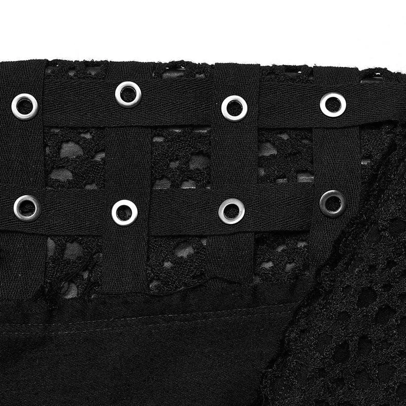 Punk-Mesh-Splice-Ösenhose für Damen