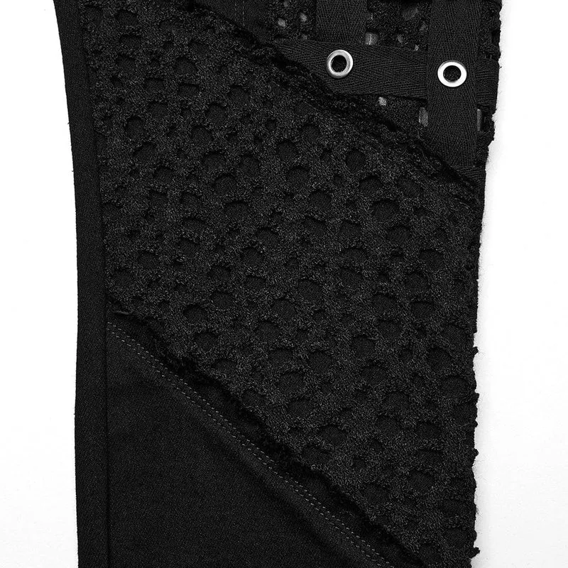 Punk-Mesh-Splice-Ösenhose für Damen