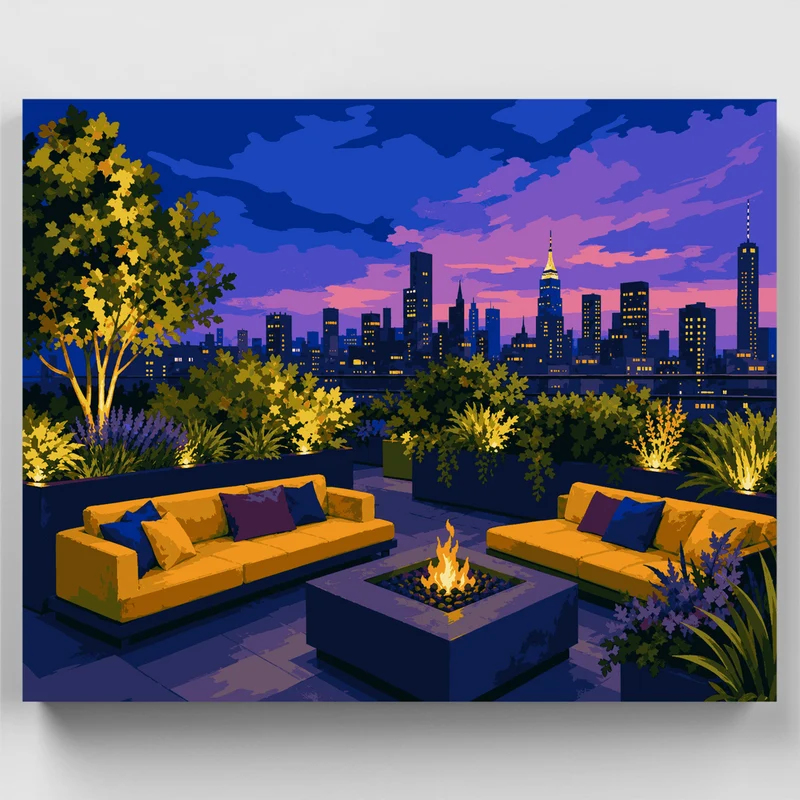 Rooftop Fire Pit - Paint by Numbers Kit