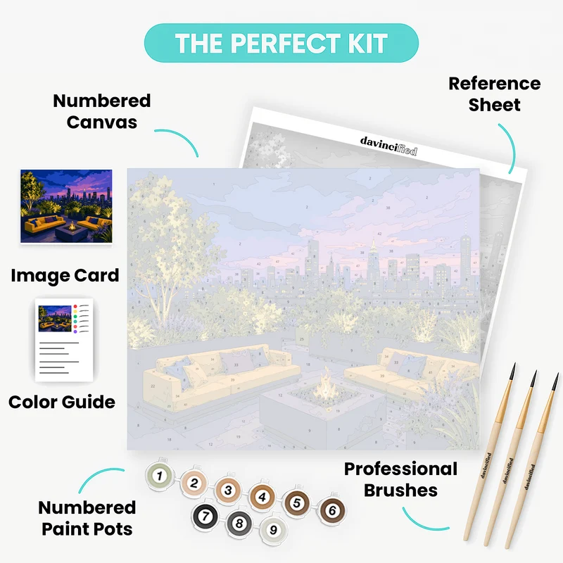 Rooftop Fire Pit - Paint by Numbers Kit