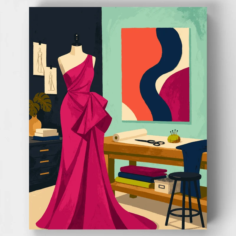 Fashion Atelier Gown - Paint by Numbers Kit