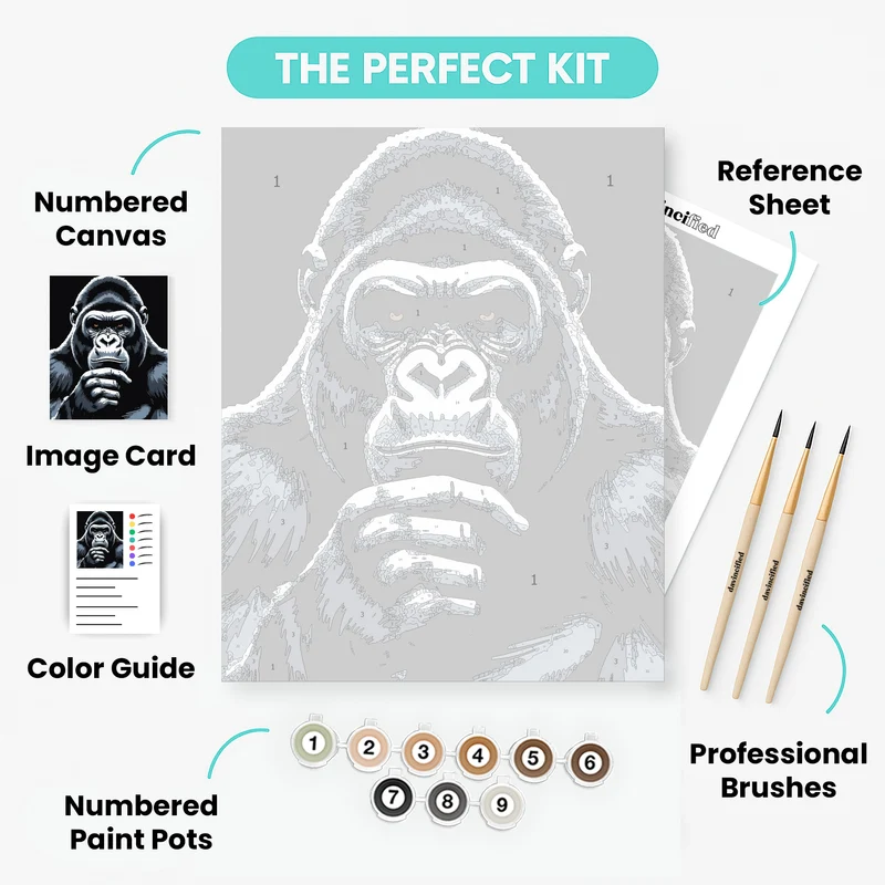 Thoughtful Gorilla - Paint by Numbers Kit