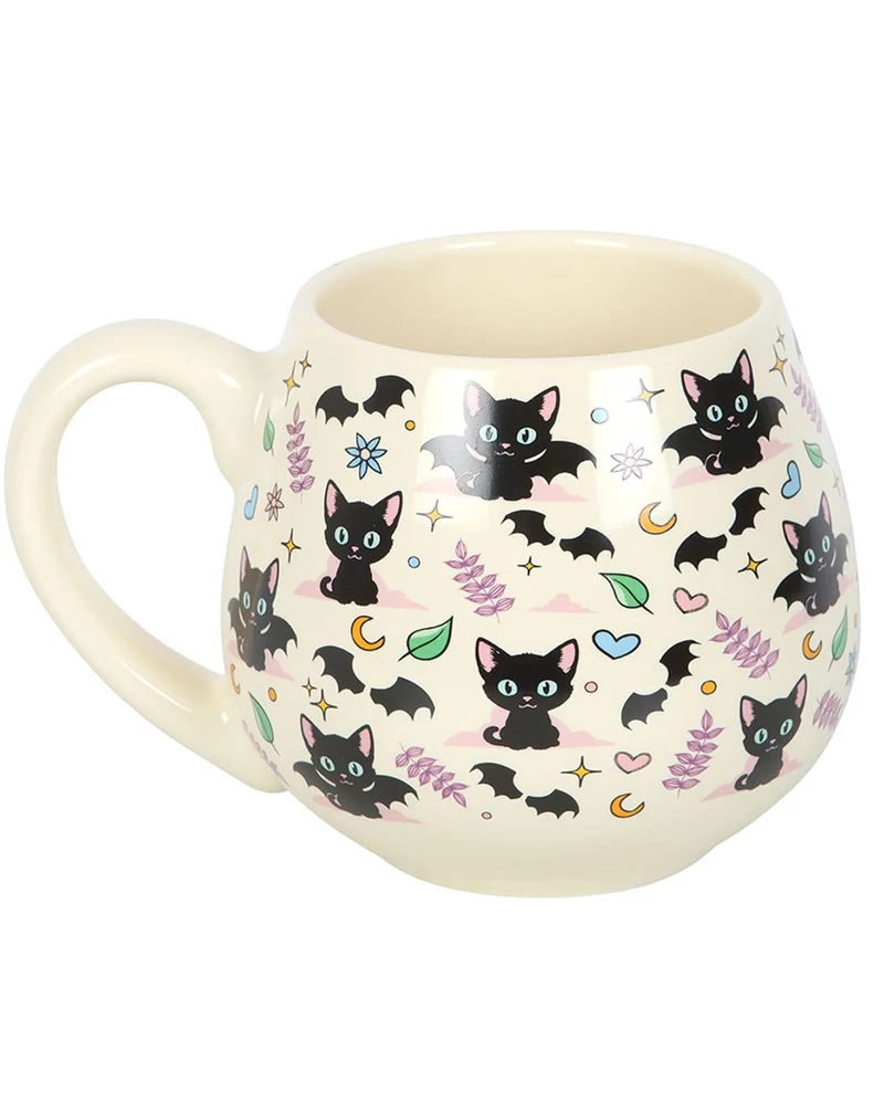 „Cute & Creepy“ Mystic Kaffeetasse mit Katzenmotiv