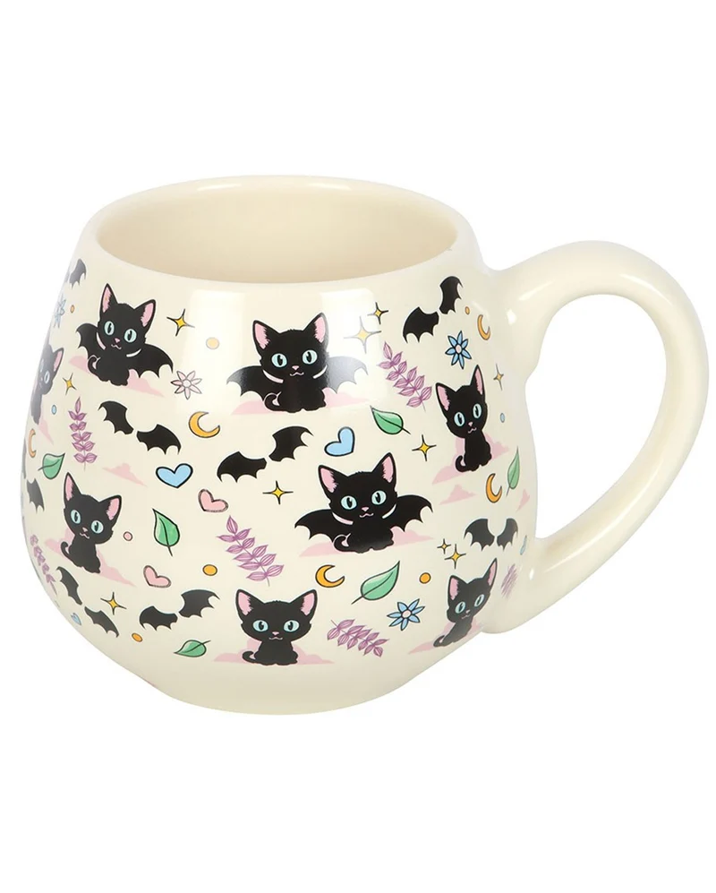 „Cute & Creepy“ Mystic Kaffeetasse mit Katzenmotiv