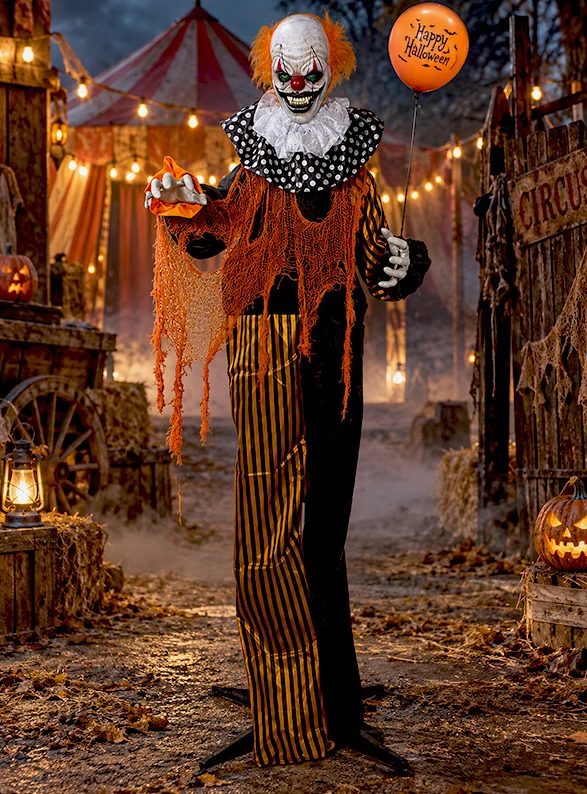 Animatronic Clown mit Luftballon mit Bewegungsmelder 175cm