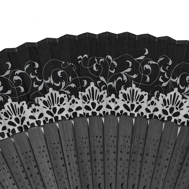 Damen-Schnitzfächer mit Gothic-Blumenmuster