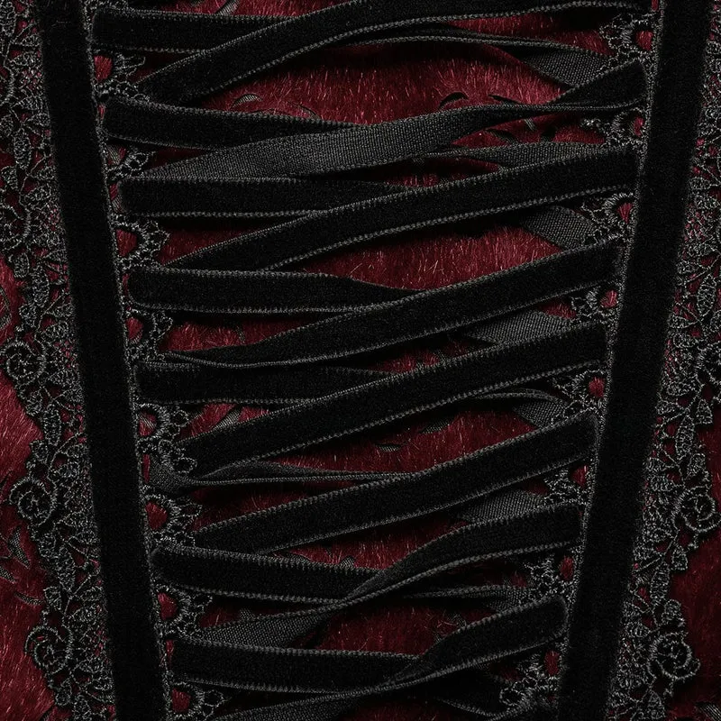 Damen Gothic Rose Cutout Schnür-Unterbrustkorsett