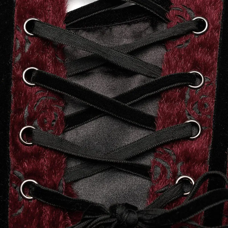 Damen Gothic Rose Cutout Schnür-Unterbrustkorsett
