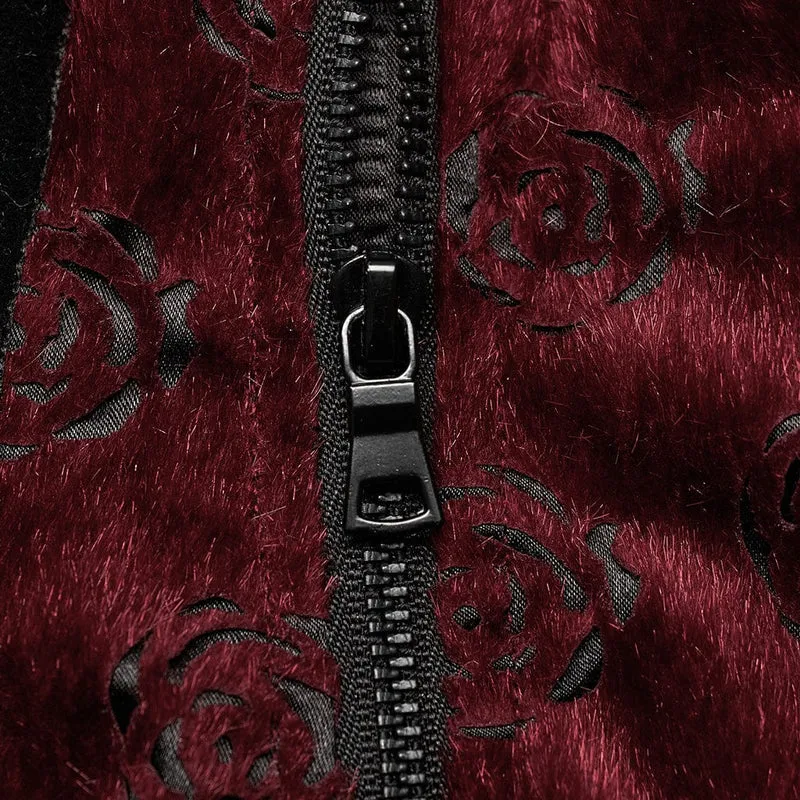 Damen Gothic Rose Cutout Schnür-Unterbrustkorsett
