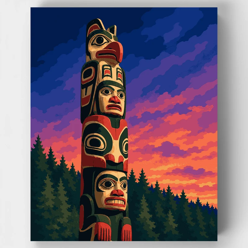 Totem Pole Sunset - Paint by Numbers Kit