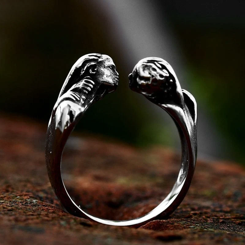 Offener Punk-Paar-Ring für Herren