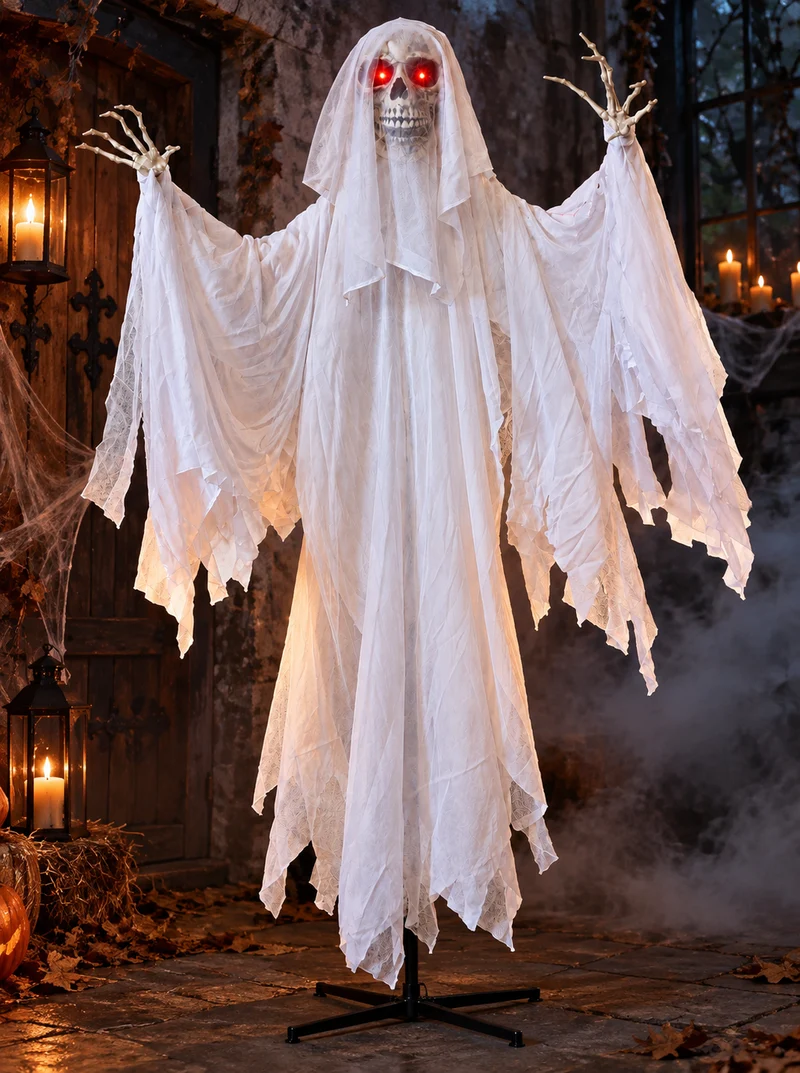 Lebensgroßer Halloween Geist animiert 165cm