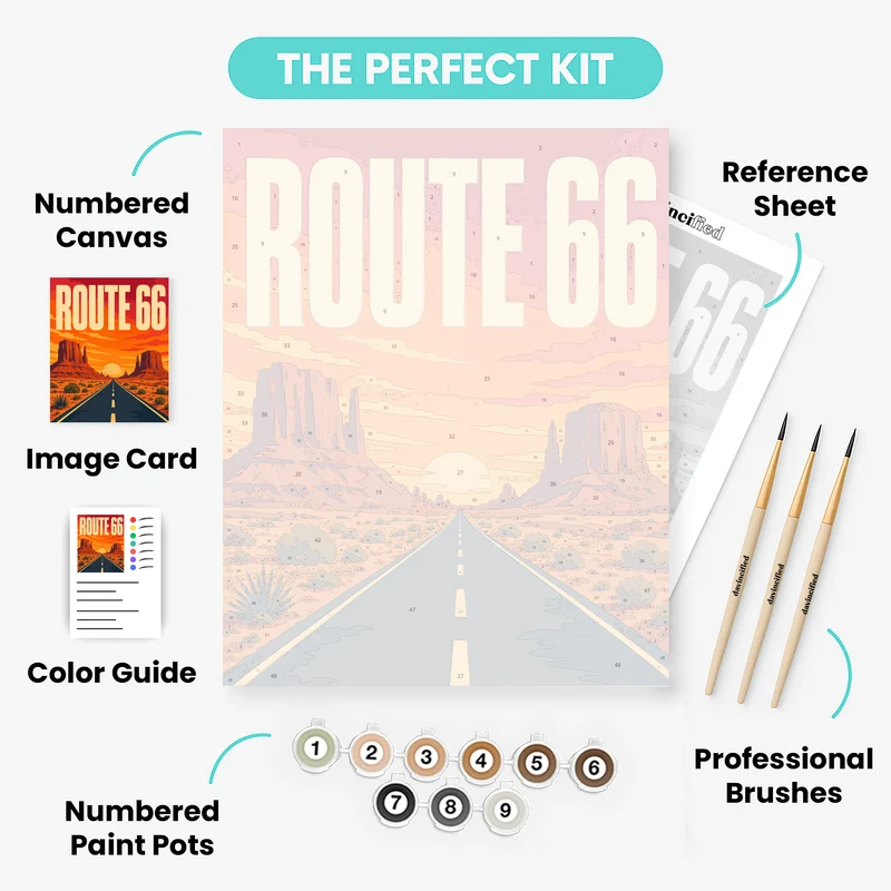 Desert Highway Sunset - Paint by Numbers Kit