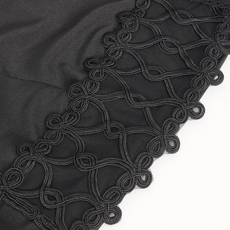 Herren Gothic-Hemd mit Rüschenkragen und Puffärmeln in Schwarz