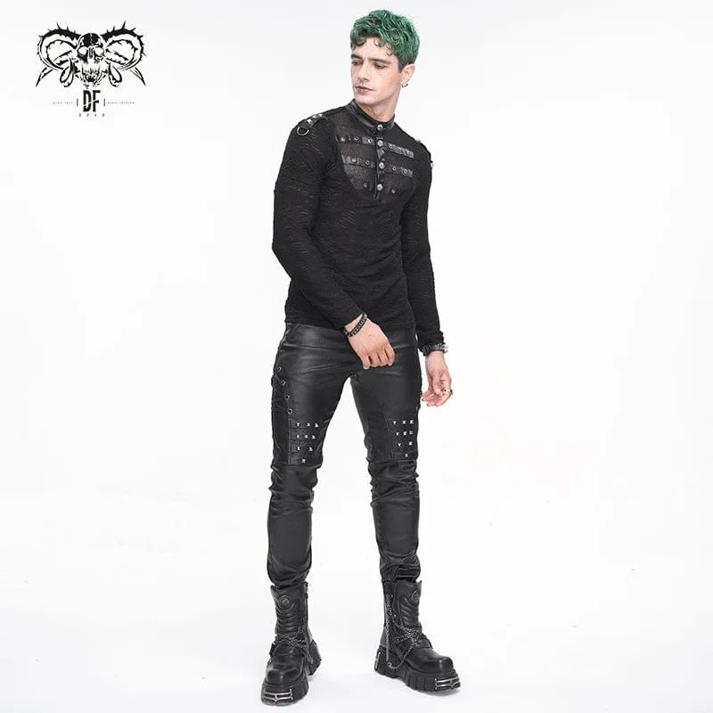 Punk-Schnürhose für Herren mit Nieten