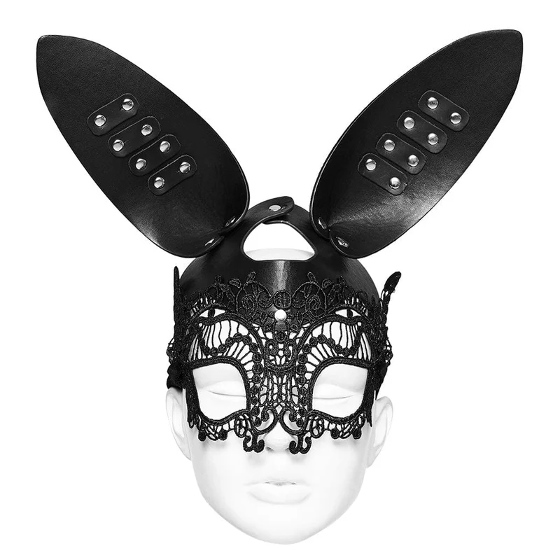 Damen-Gothic-Hasenmaske aus Kunstleder