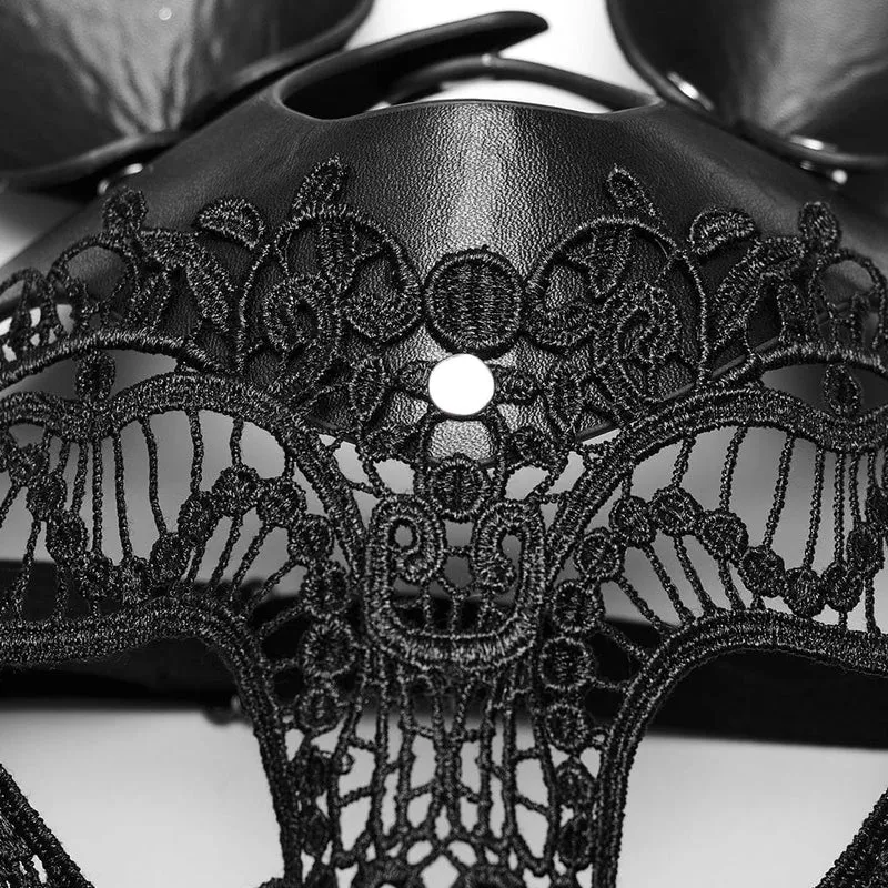 Damen-Gothic-Hasenmaske aus Kunstleder