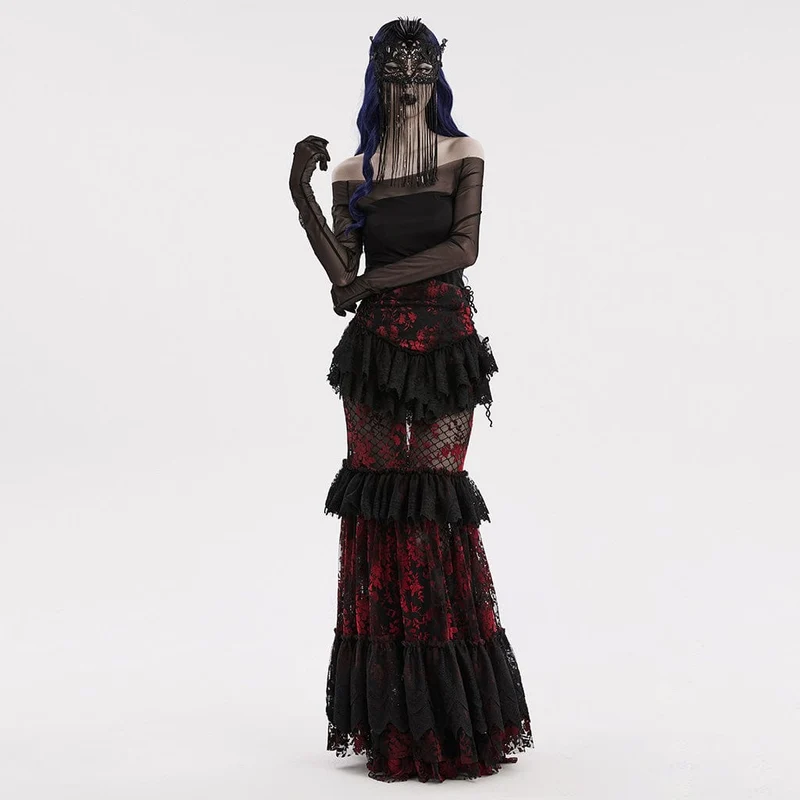 Gothic-Maske mit Spitzenquasten für Damen