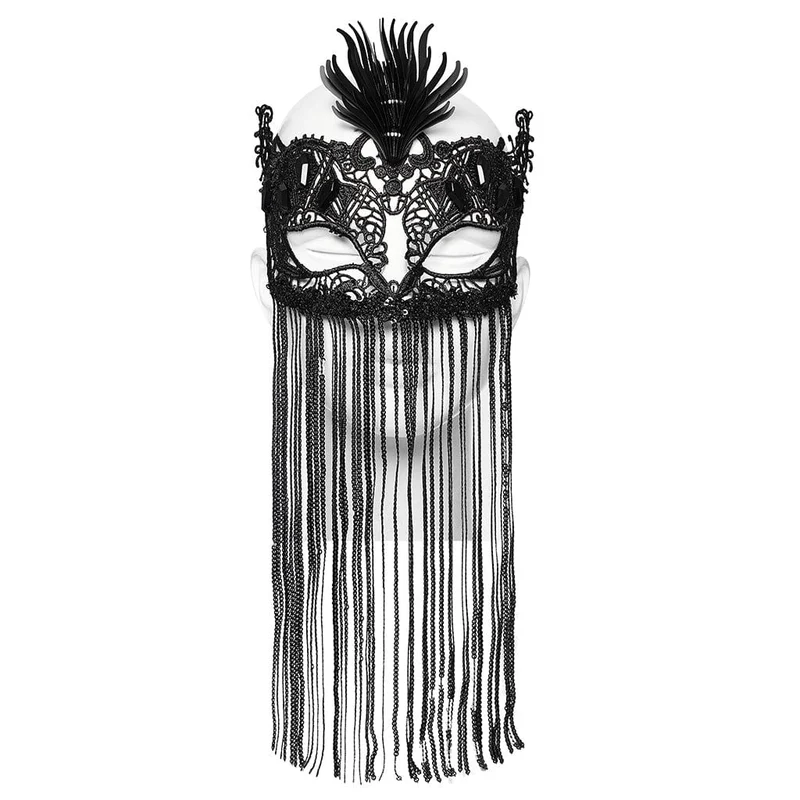 Gothic-Maske mit Spitzenquasten für Damen