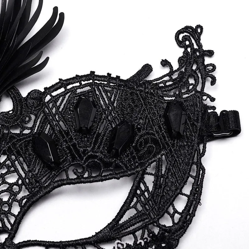 Gothic-Maske mit Spitzenquasten für Damen