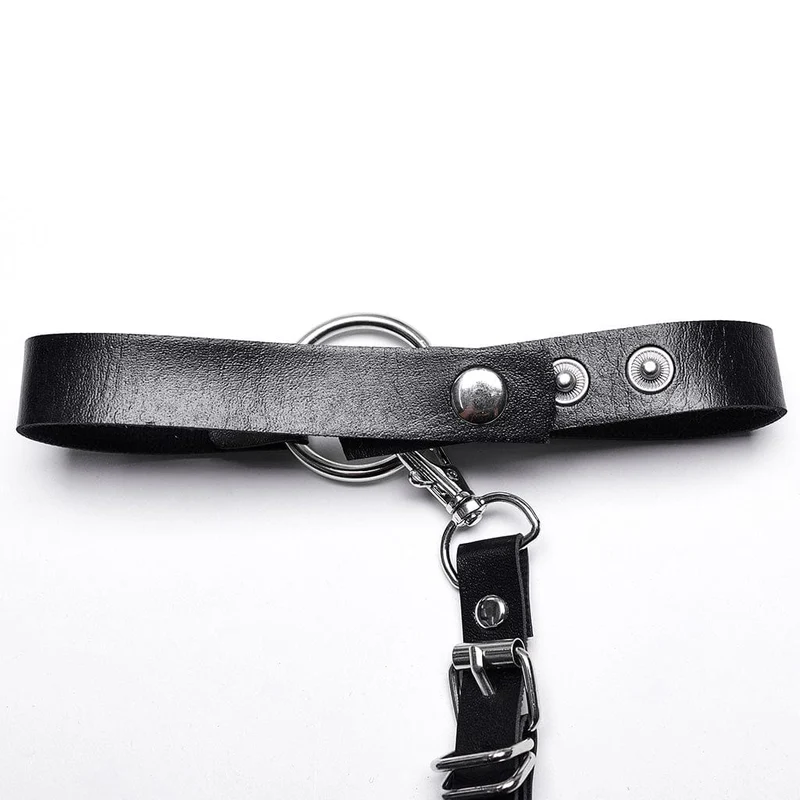 Punk-Dessous für Damen mit abnehmbarem Neckholder aus Kunstleder