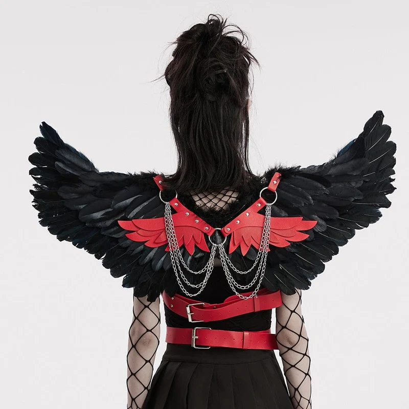Punk-Federflügel-Geschirr für Damen