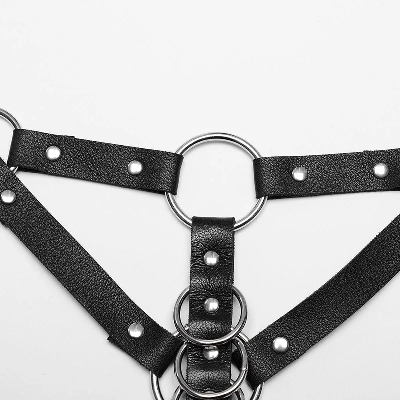 Punk-Doppelschulter-Geschirr aus Kunstleder für Damen