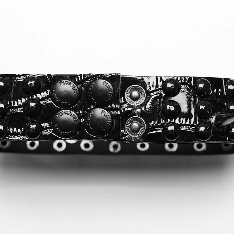Damen Punk Nieten Kunstleder Choker