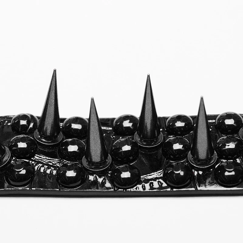 Damen Punk Nieten Kunstleder Choker