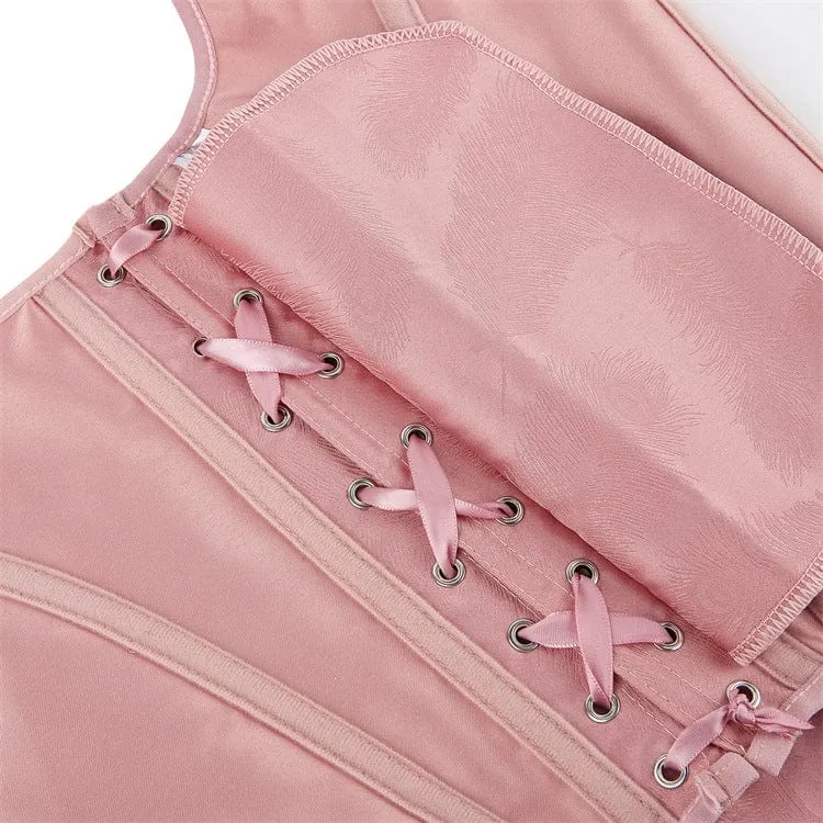 Damen-Bustier mit Grunge-Schnürung und Federdruck
