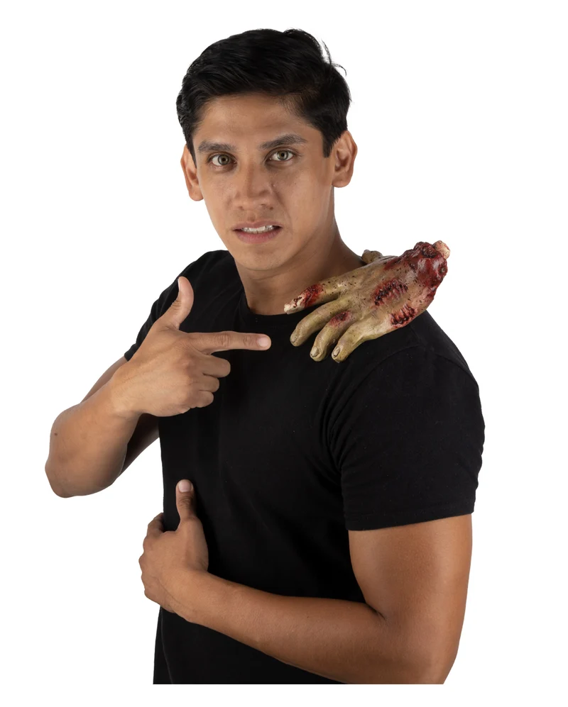 Blutige Zombie Hand als Schulter Buddy