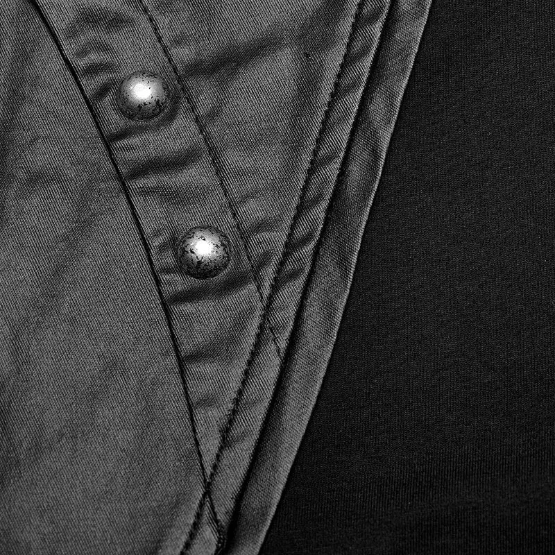Herren-Weste aus Punk-Splice-Mesh-Kunstleder