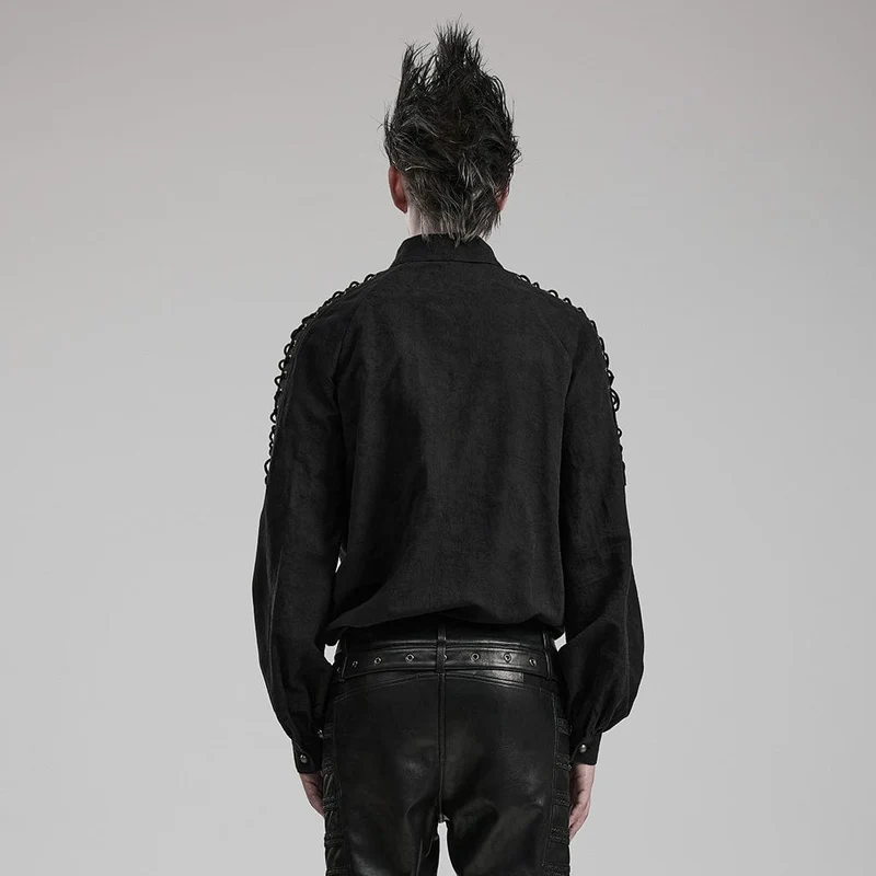 Herren-Gothic-Riemenhemd im Used-Look