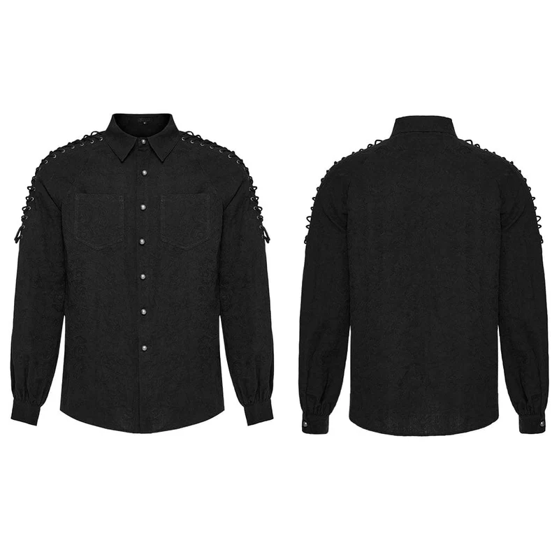 Herren-Gothic-Riemenhemd im Used-Look