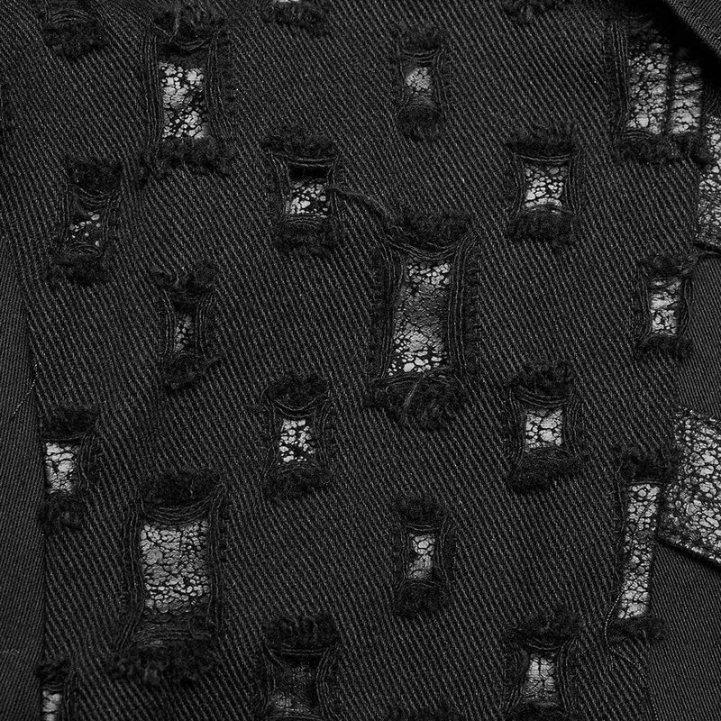 Herren-Punk-Hemd mit Cutout-Splice-Motiv