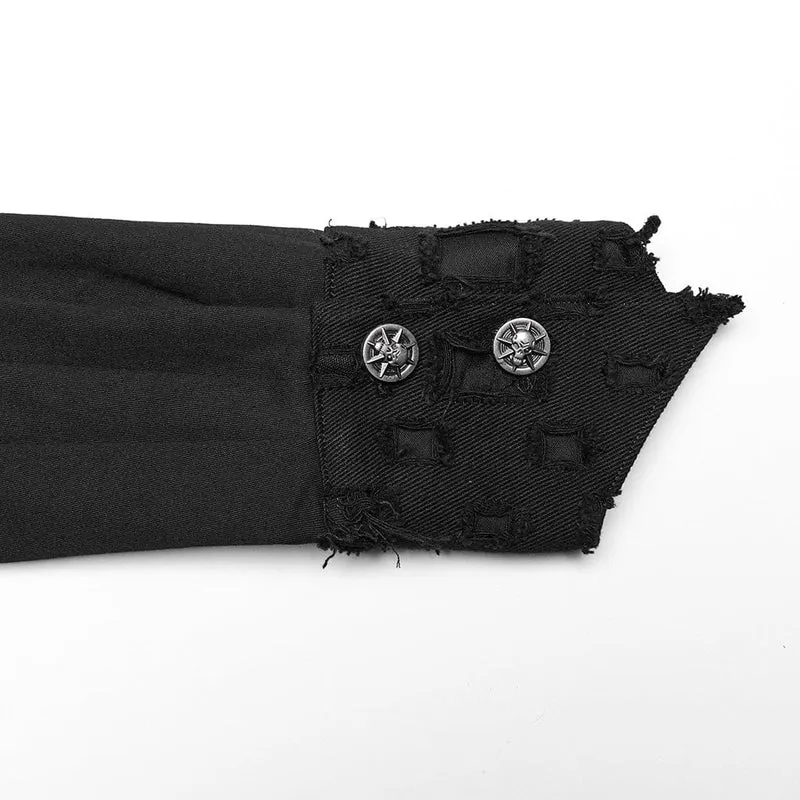 Herren-Punk-Hemd mit Cutout-Splice-Motiv