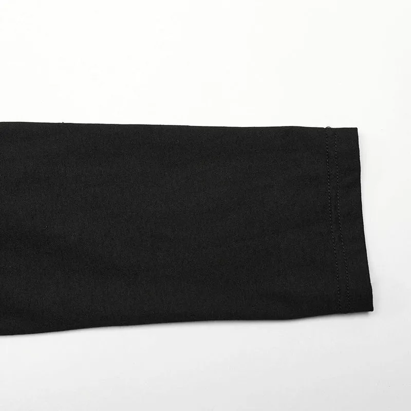 Herren-Punk-Kunstleder-Splice-Hemd