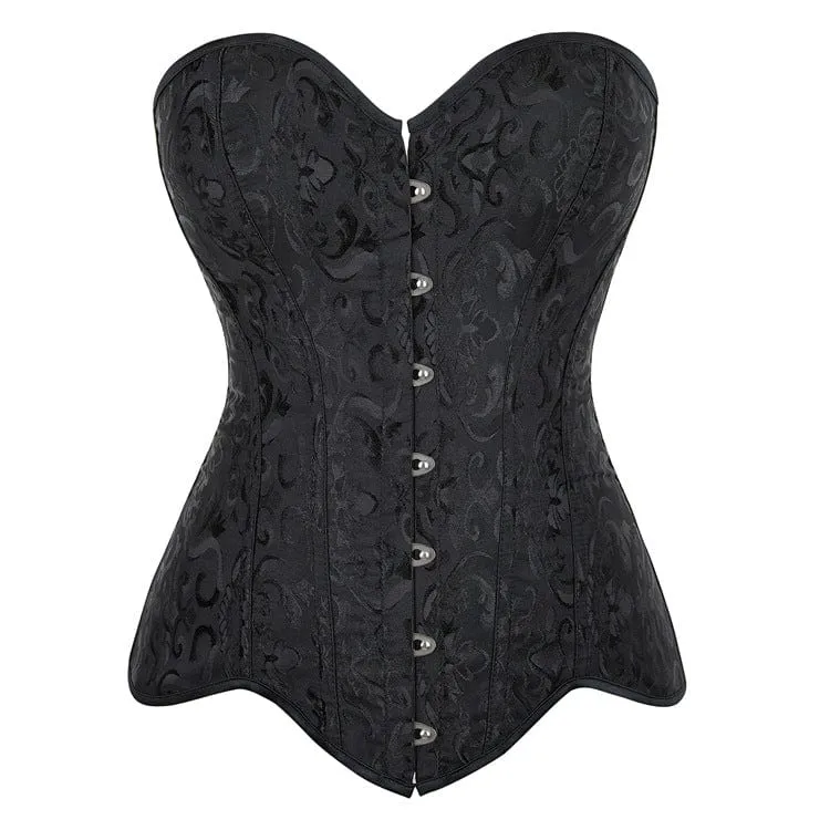 Damen Gothic Unregelmäßiges Vollbrustkorsett mit Blumenmuster