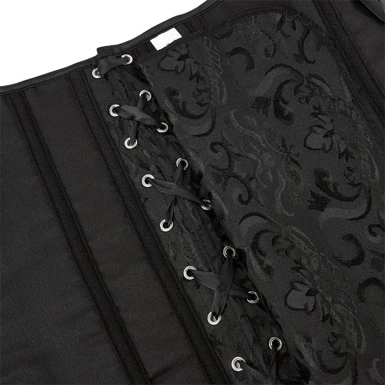 Damen Gothic Unregelmäßiges Vollbrustkorsett mit Blumenmuster