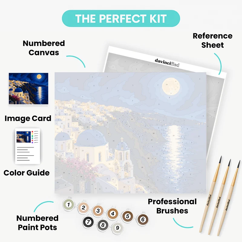 Santorini Moonlight - Paint by Numbers Kit