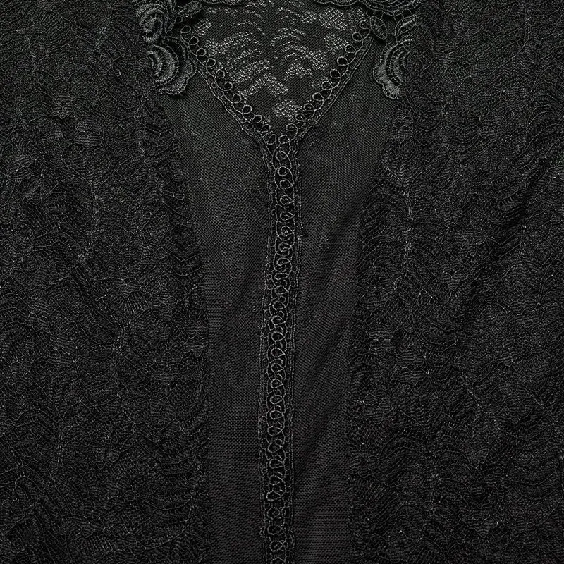 Gothic-Spitzenhemd mit tiefem Ausschnitt für Damen