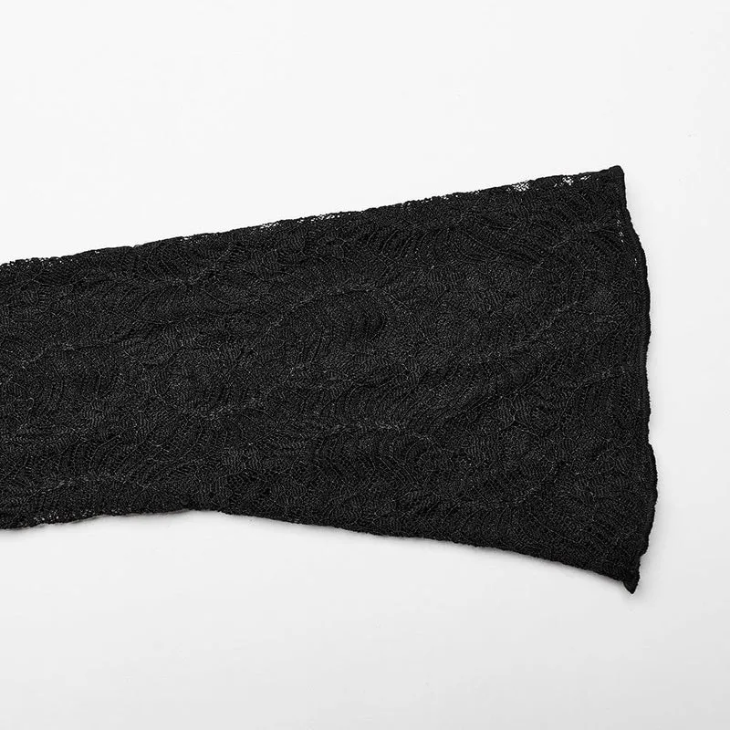 Gothic-Spitzenhemd mit tiefem Ausschnitt für Damen